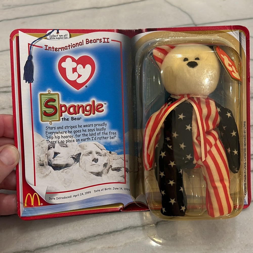 TY Beanie Baby Spangle The Bear, McDonalds 1999 New In Box Never Opened